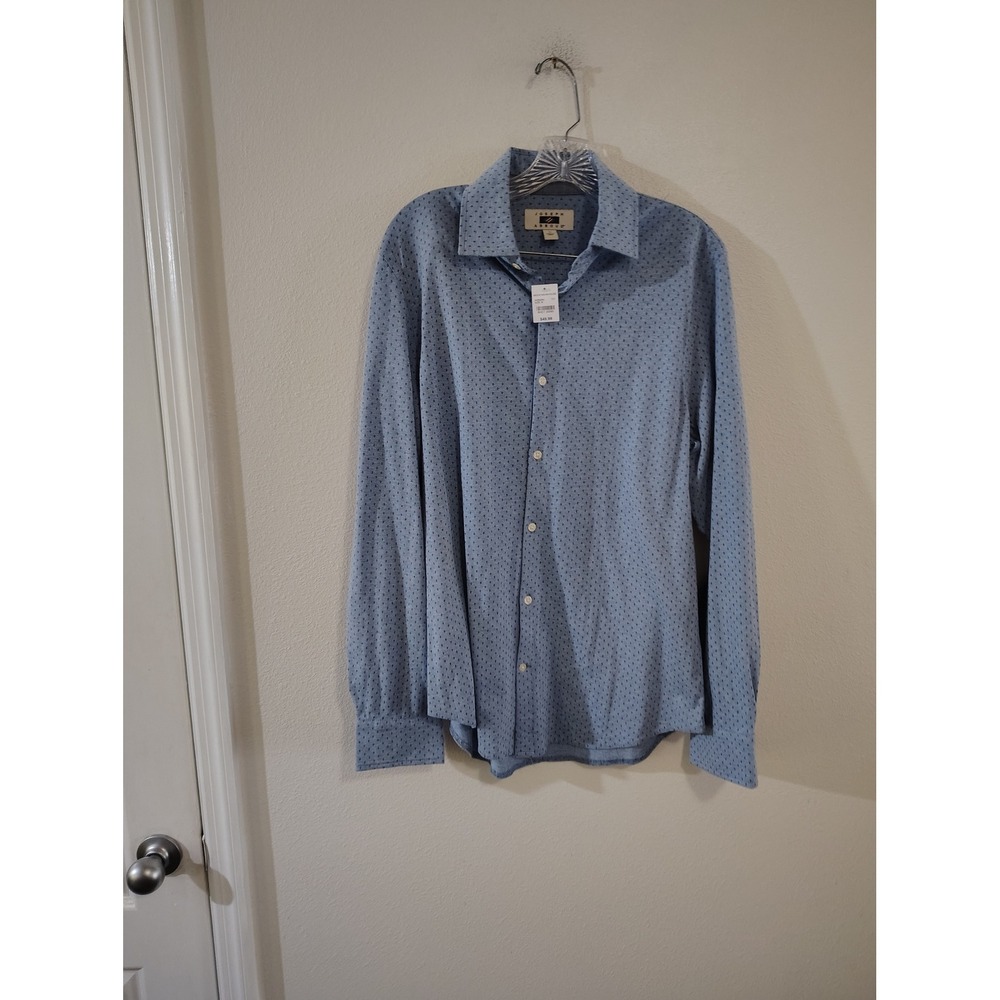 Joseph Abboud Mens Blue Micro Print Long Sleeve Button Down Shirt M292254 New